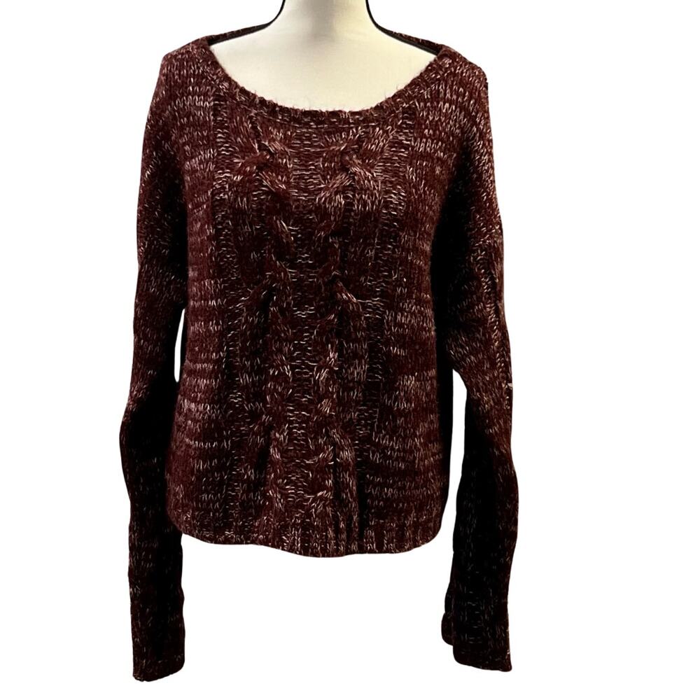 Love Tree Women's Burgundy Knit Sweater Size L